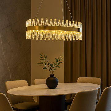 LED осветително тяло висящо Bijoux Gold кристал без дистанционно 75x30CM