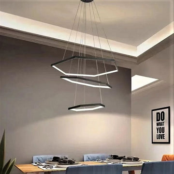 LED осветително тяло 120W HEXAGON Black 3 сегмента