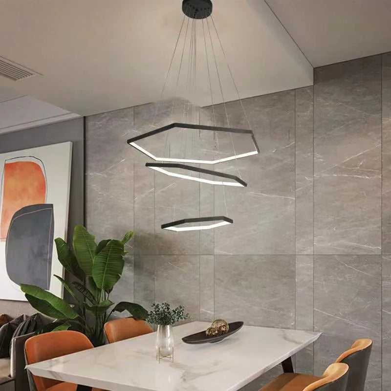 LED осветително тяло 120W HEXAGON Black 3 сегмента