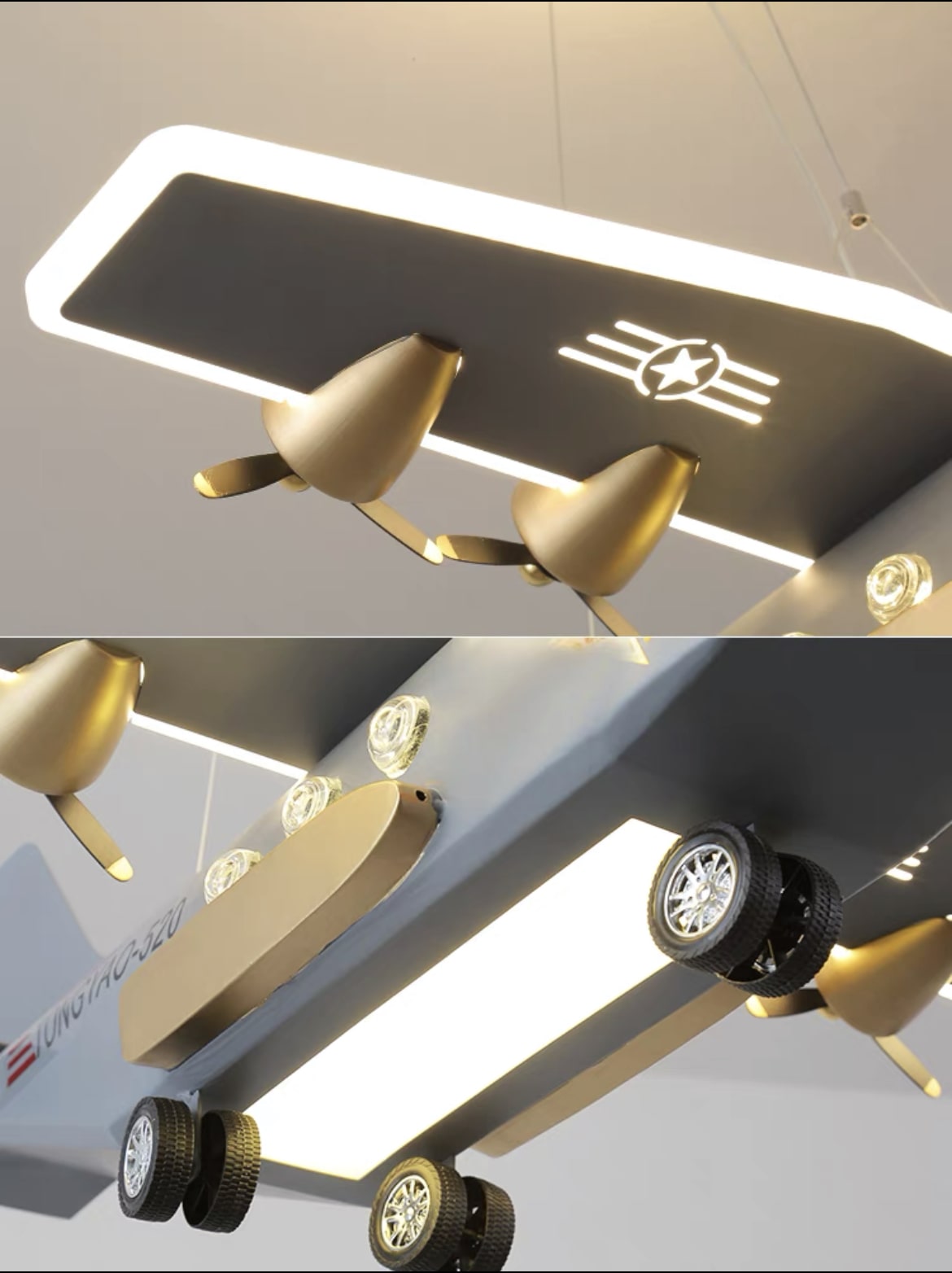 LED осветително тяло висящо War Plane еквивалент 300W
