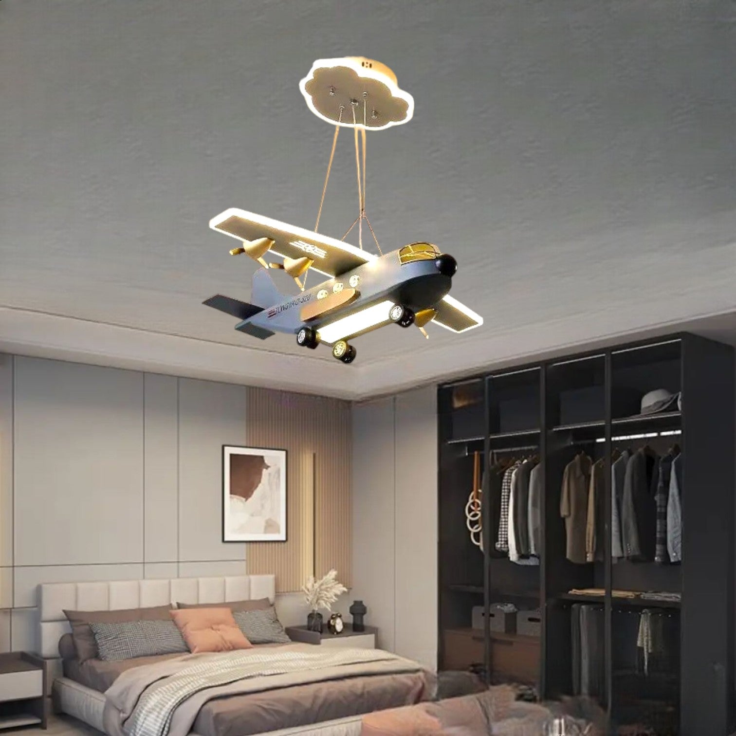 LED осветително тяло висящо War Plane еквивалент 300W