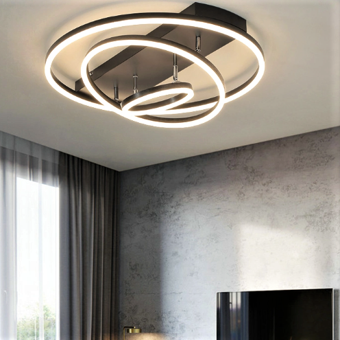 LED осветително тяло Brown 3 Rings регулируемо, еквивалент 800W, с дистанционно
