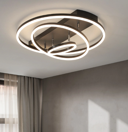 LED осветително тяло Brown 3 Rings регулируемо, еквивалент 800W, с дистанционно