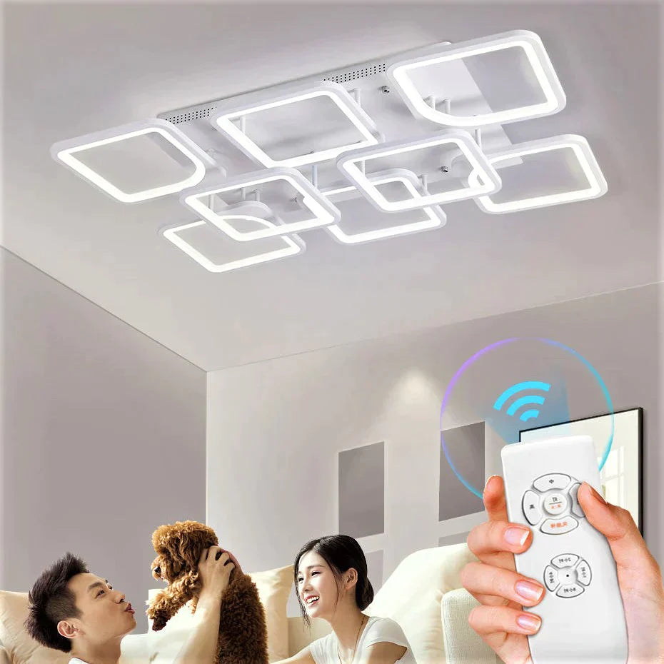 LED осветително тяло SQUARE SUPREM Бяло Еквивалент 1200W С дистанционно управление
