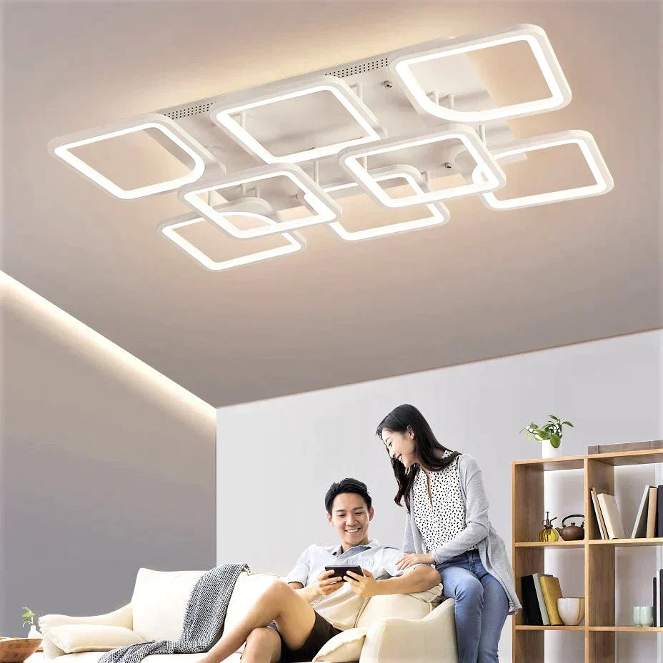 LED осветително тяло SQUARE SUPREM Бяло Еквивалент 1200W С дистанционно управление