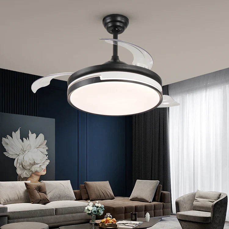 Осветително тяло LED Summer Black с вентилатор, еквивалент 300W, с дистанционно