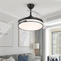 Осветително тяло LED Summer Black с вентилатор, еквивалент 300W, с дистанционно