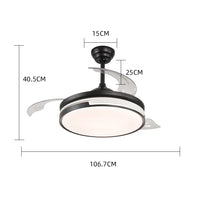 Осветително тяло LED Summer Black с вентилатор, еквивалент 300W, с дистанционно