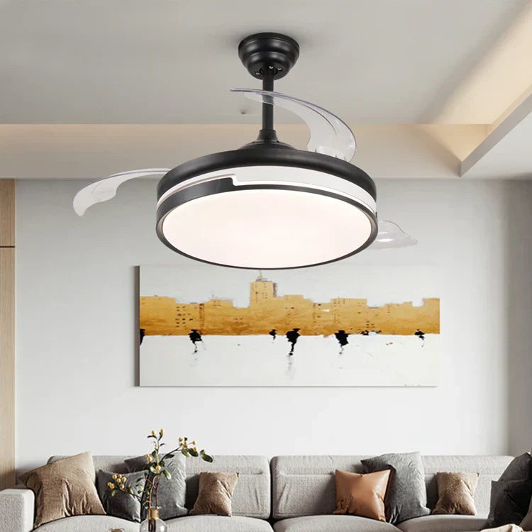 Осветително тяло LED Summer Black с вентилатор, еквивалент 300W, с дистанционно