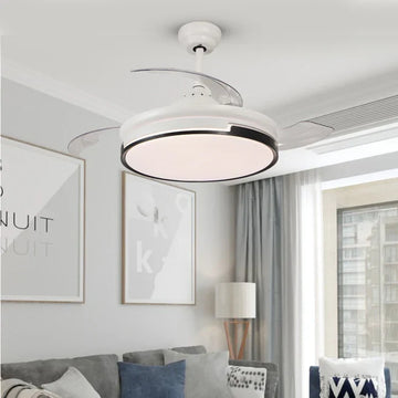 Lustra LED Summer White cu Ventilator Echivalent 300W Telecomanda NEGRU + ALB / VENTILATOR Lighting Fixtures