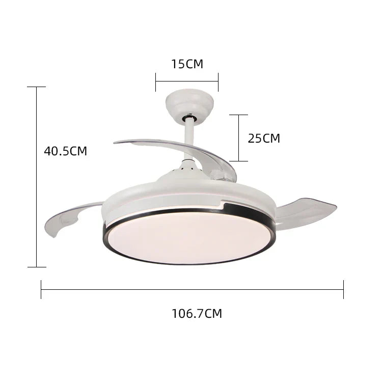 LED осветително тяло Summer White с вентилатор, еквивалент 300W, с дистанционно