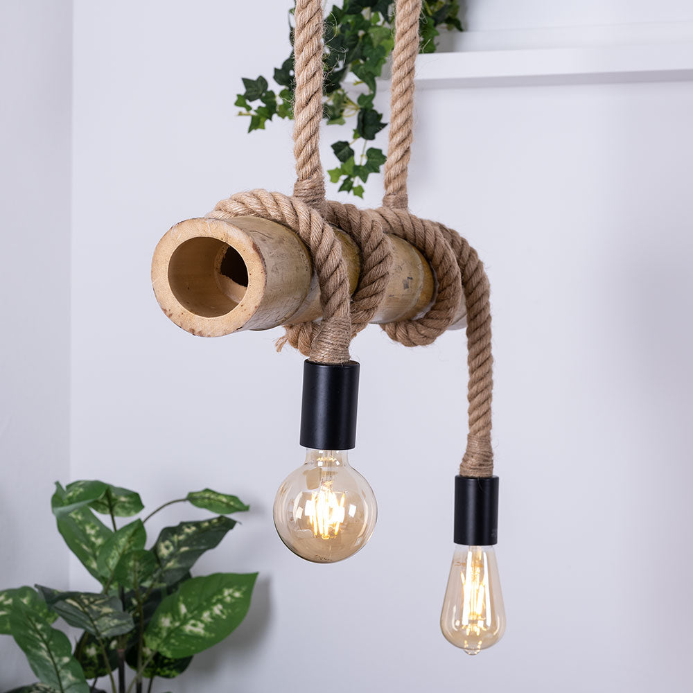 Осветително тяло Retro Design Bamboo 2XE27