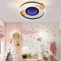 LED осветително тяло Woody Touch Circle 3D RGB с дистанционно, еквивалент 500W