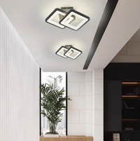 LED осветително тяло Yanna Square черен Еквивалент 120W с дистанционно
