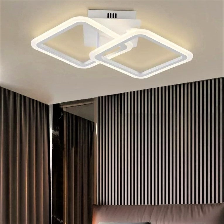 LED осветително тяло 1+1 Square Design бяло еквивалент 300W с дистанционно