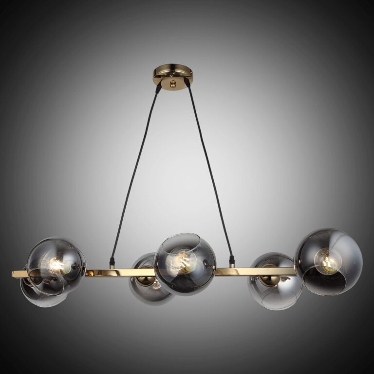 Lustra Abajur Fumuriu Gold Liniara 6Xe27 Mx401-6 Chandeliers