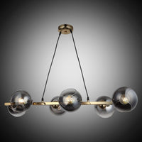 Lustra Abajur Fumuriu Gold Liniara 6Xe27 Mx401-6 Chandeliers