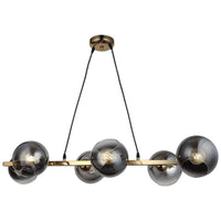 Lustra Abajur Fumuriu Gold Liniara 6Xe27 Mx401-6 Chandeliers