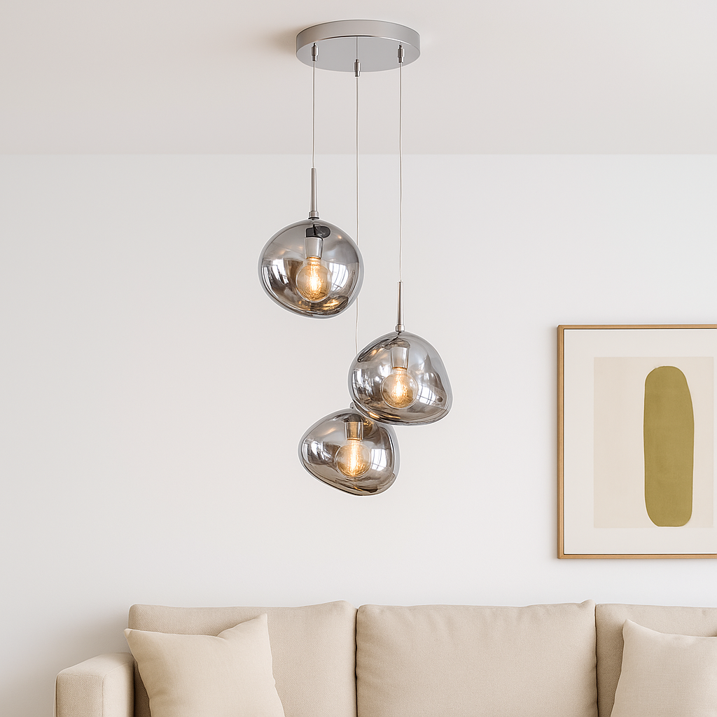 Осветително тяло абажур висящо Chrome Orbs 3xE27