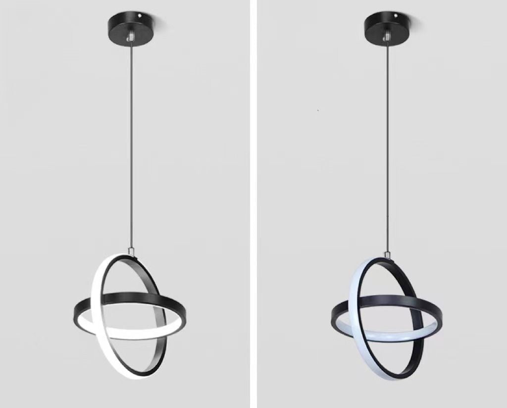 LED осветително тяло висящо INFINITY RINGS Black еквивалент 200W
