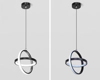 LED осветително тяло висящо INFINITY RINGS Black еквивалент 200W