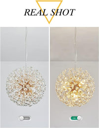 Lustra Suspendata Crystal Dandelion Gold Lighting Fixtures