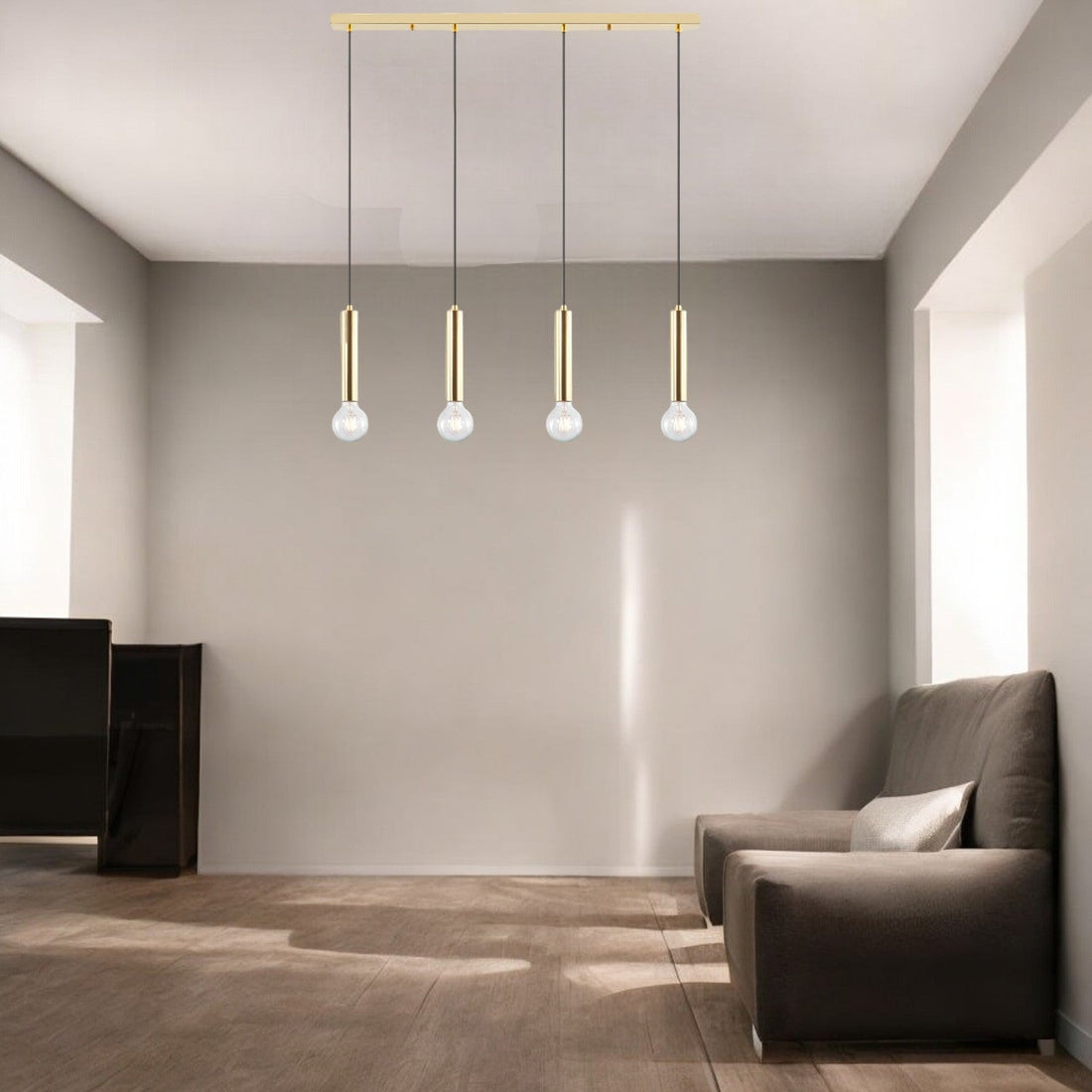 Окачено осветително тяло Exquisite Golden линеен държач 4xE27