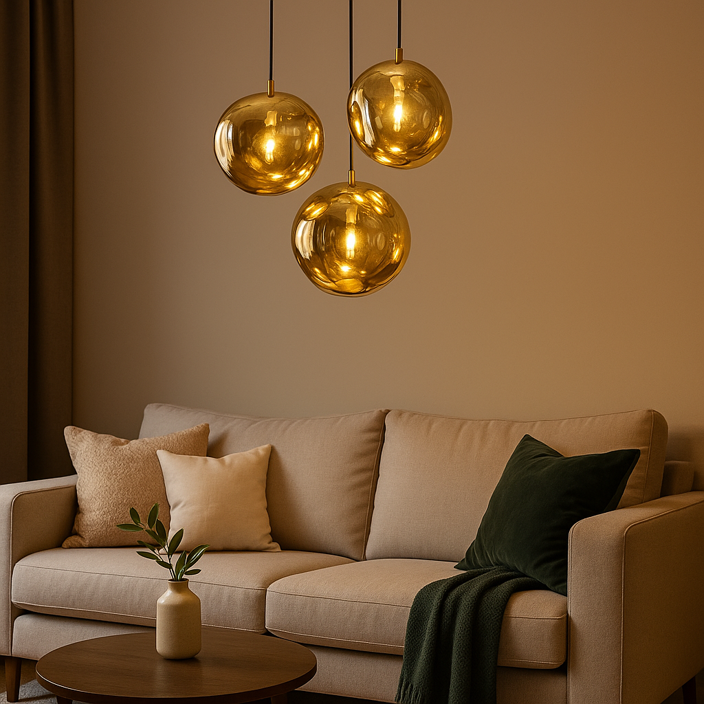 Осветително тяло абажур висящо Golden Orbs 3xE27
