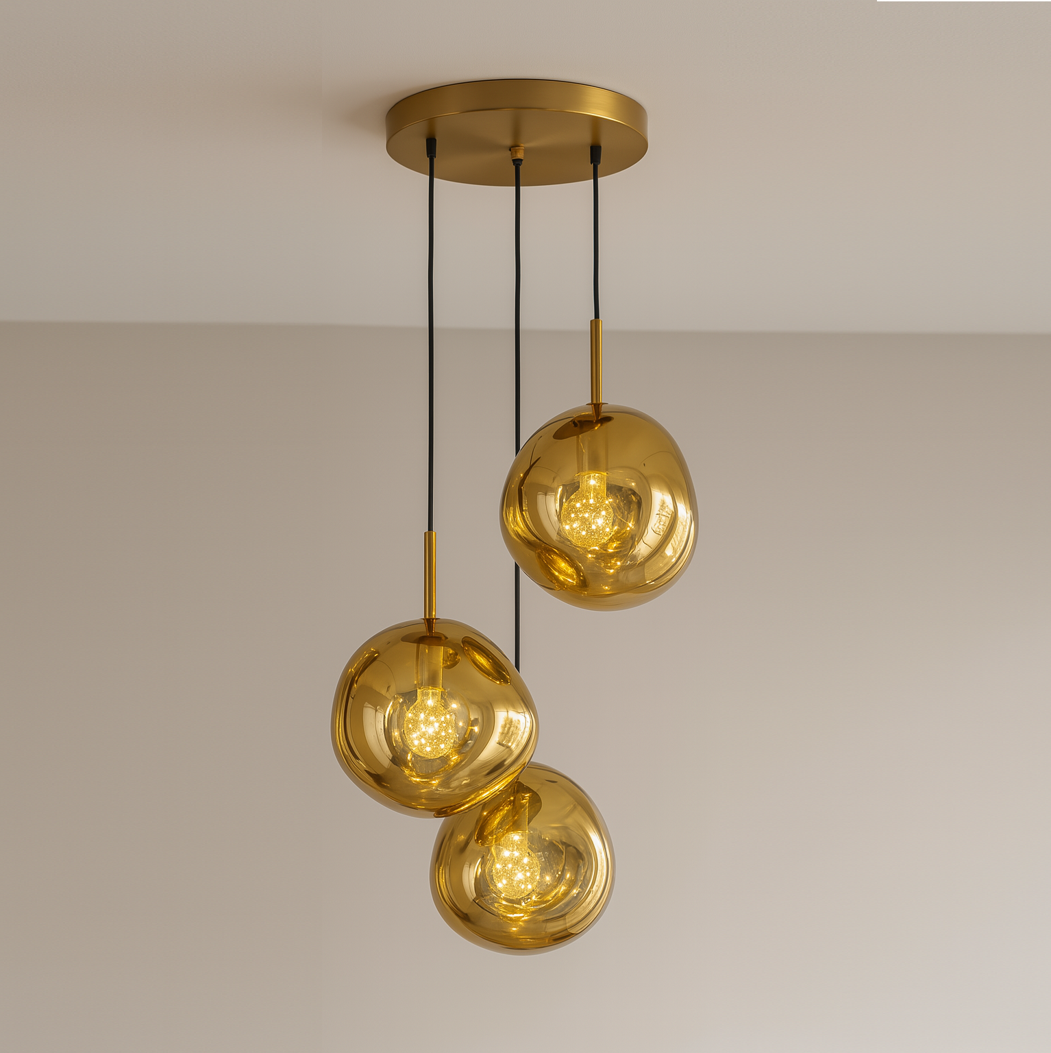 Осветително тяло абажур висящо Golden Orbs 3xE27