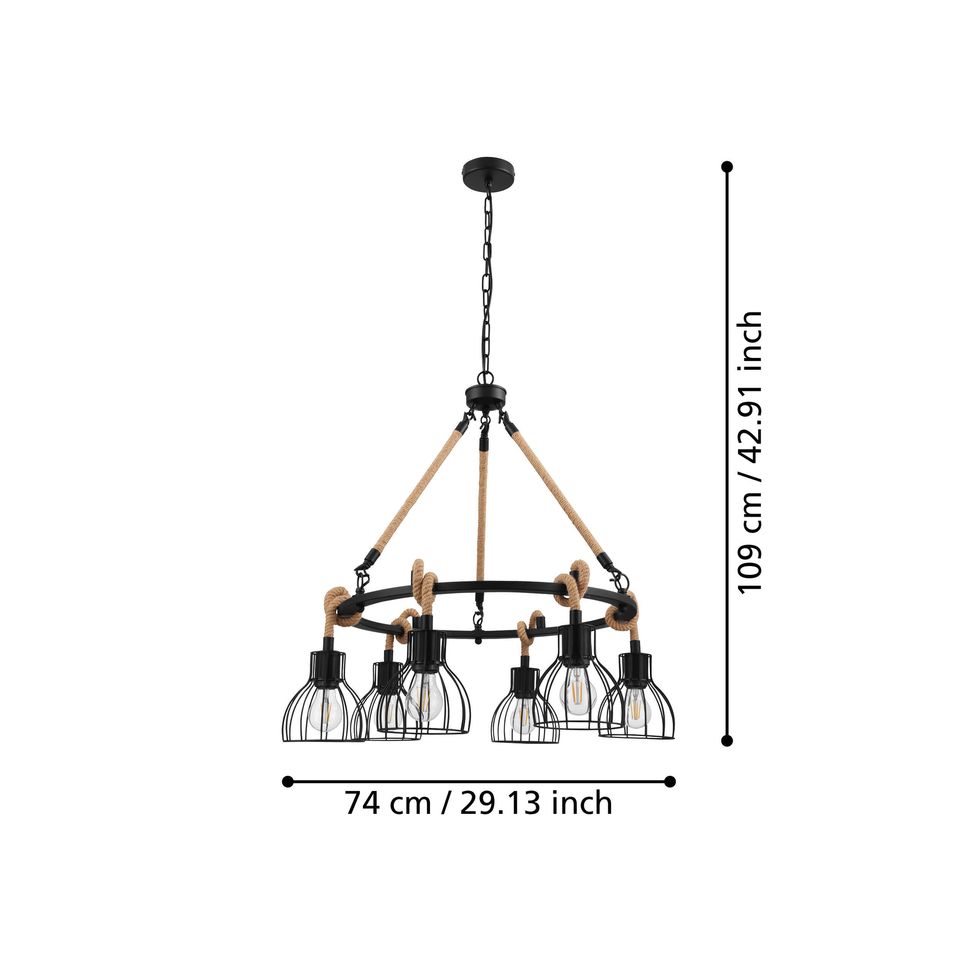 Осветително тяло висящо RAMPSIDE Rope 76CM