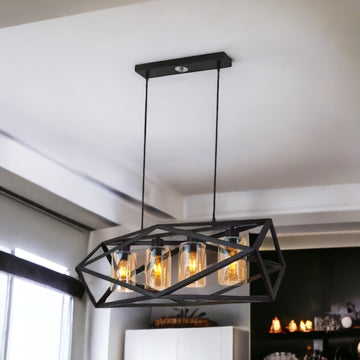Осветително тяло винтидж Medieval Glass 4xE27