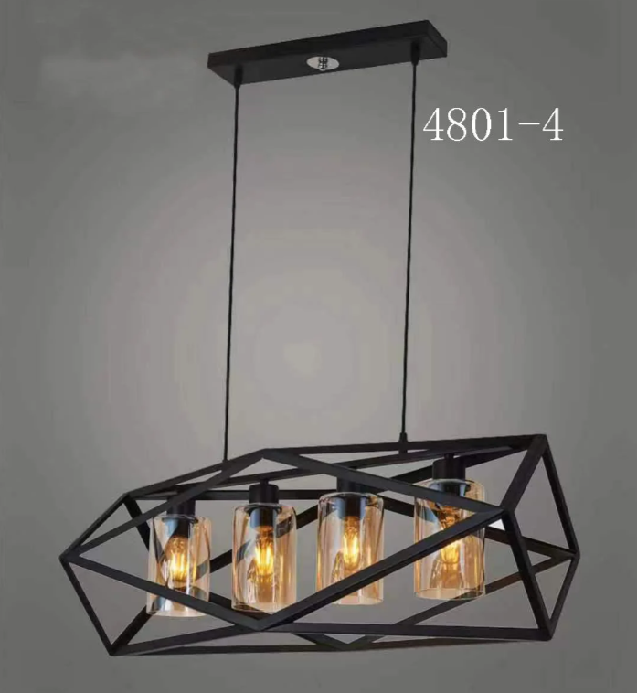 Осветително тяло винтидж Medieval Glass 4xE27