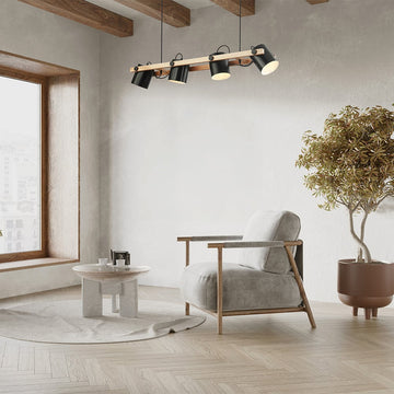 Осветително тяло Wood Delight, висящо, 4xE27, 100CM