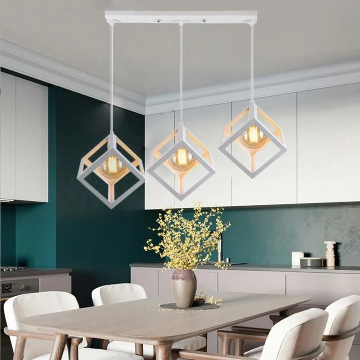 Lustra Fedra Cub Alb Vintage Suport Liniar Lighting Fixtures