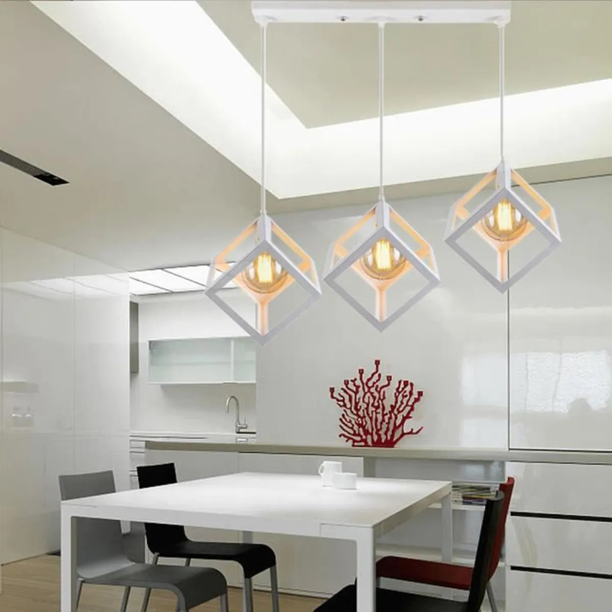 Lustra Fedra Cub Alb Vintage Suport Liniar Lighting Fixtures
