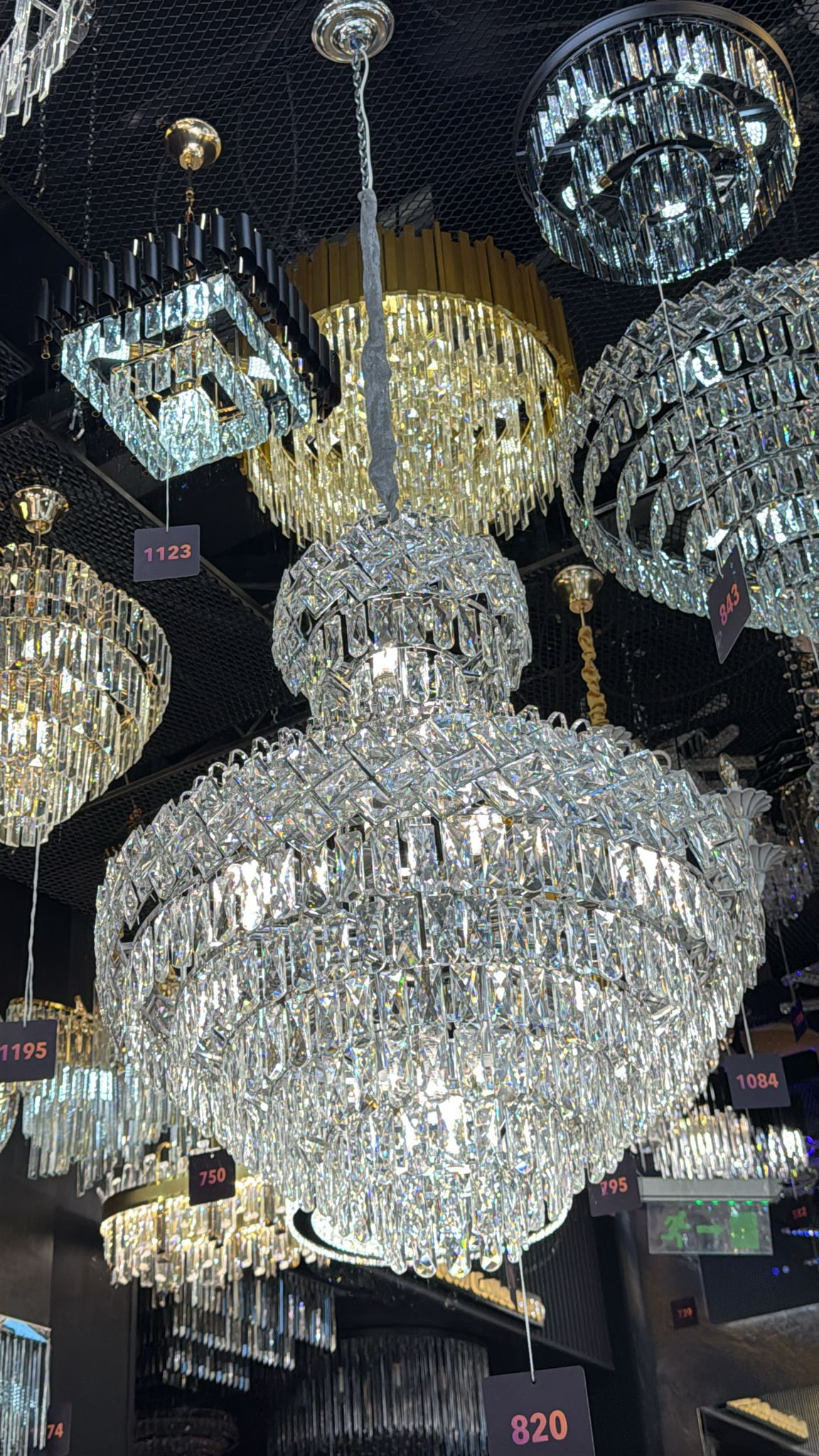 Полилей от кристал Malli Silver Grande Luxury 80x110CM