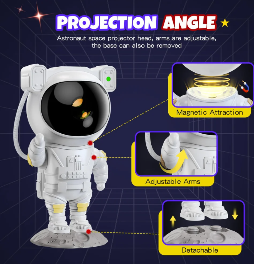 Mini Astronaut Cu Telecomanda Proiectie Galaxie Nebuloasa Table Lamp