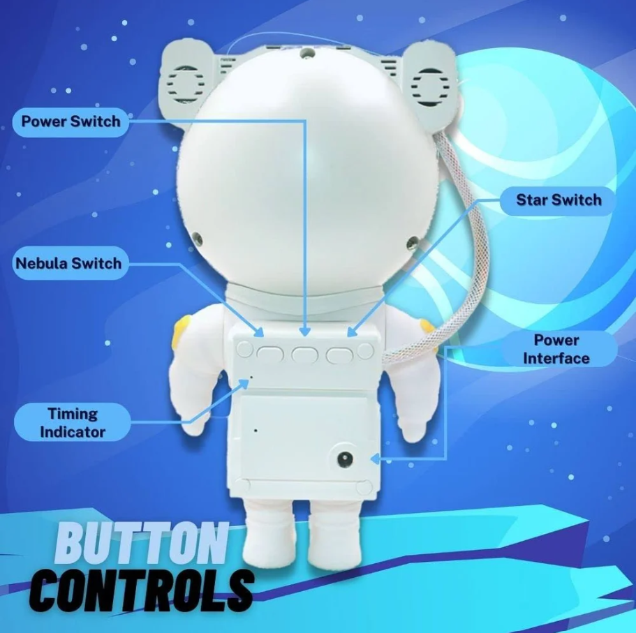 Mini Astronaut Cu Telecomanda Proiectie Galaxie Nebuloasa Table Lamp