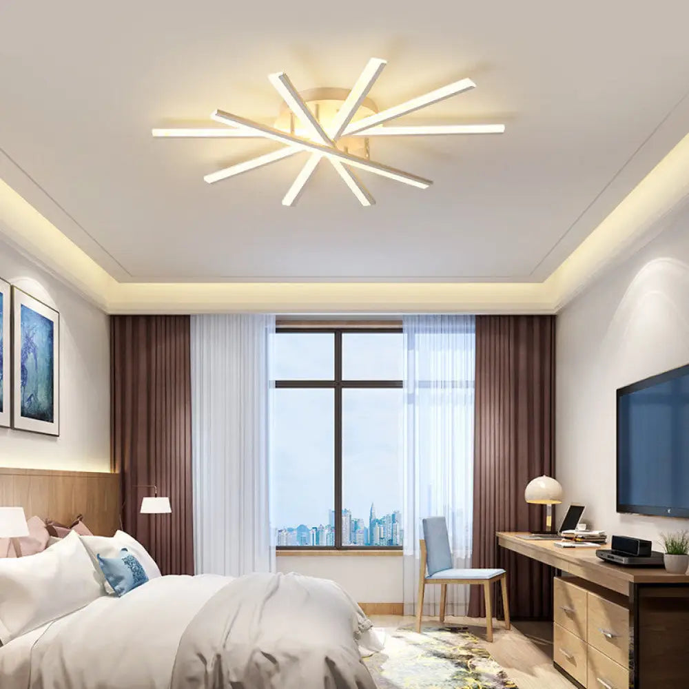Lustra LED CROSS LINNES Alb Echivalent 800W Telecomanda ALBA / 95CM / MINIMALIST DESIGN Lighting Fixtures