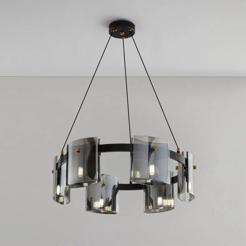 LED пендел Faye Black с 6 елемента, еквивалент 250W