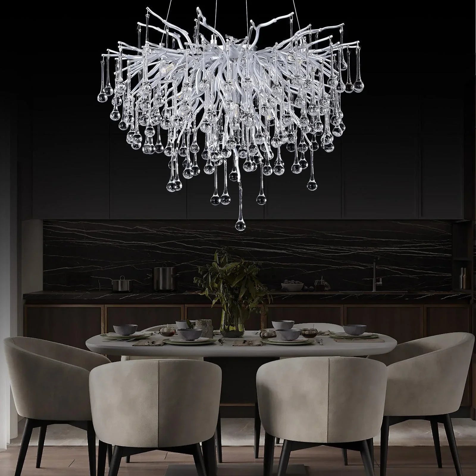 Полилей кристал LUXURY Silver Tears 45CM