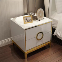 Нощно шкафче с 2 чекмеджета Luxury Line Goldilocks бяло