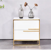 Нощно шкафче с 2 чекмеджета Luxury Line Simplicity бяло