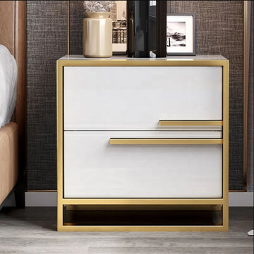 Нощно шкафче с 2 чекмеджета Luxury Line Simplicity бяло