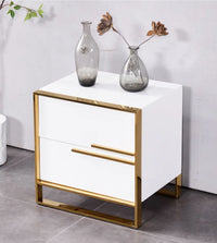 Нощно шкафче с 2 чекмеджета Luxury Line Simplicity бяло