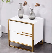 Нощно шкафче с 2 чекмеджета Luxury Line Simplicity бяло
