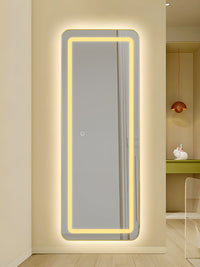 LED огледало с Touch 50x160cm свободностоящо златно с тъпи ъгли