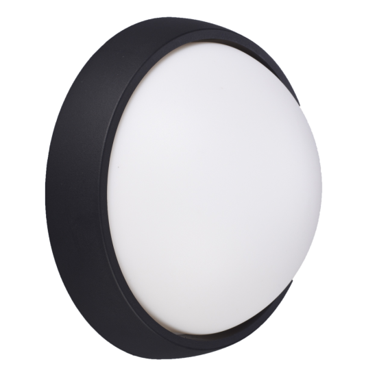 LED аплик 18W кръгъл BAT черна външен Еквивалент 150W