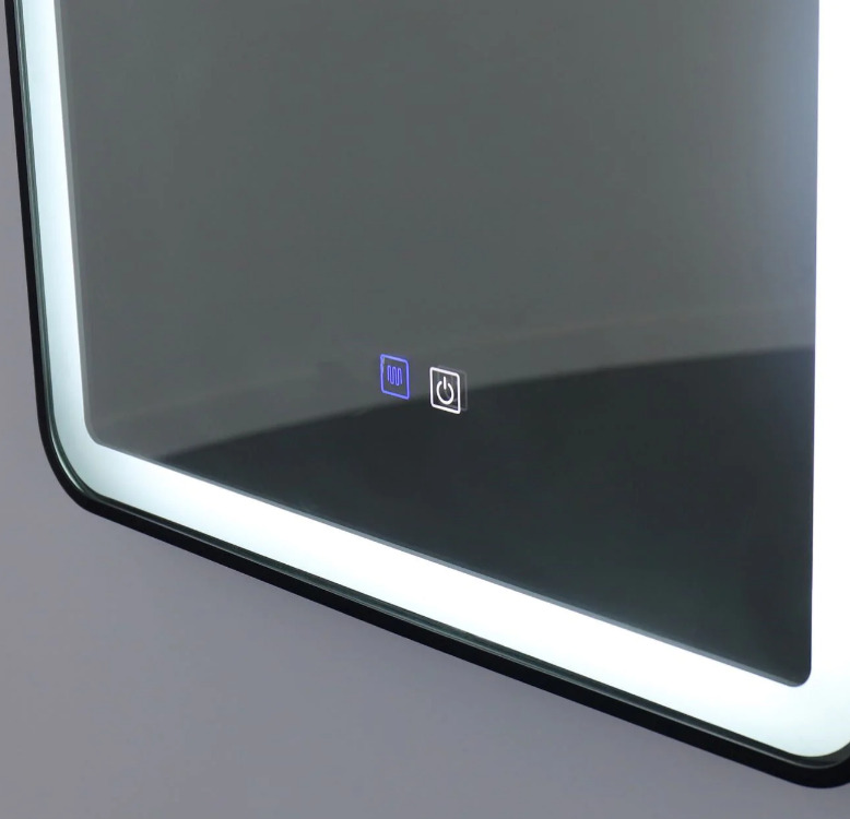 LED огледало 50x70cm черна рамка с противозапотяване и Touch J35