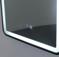 LED огледало 50x70cm черна рамка с противозапотяване и Touch J35